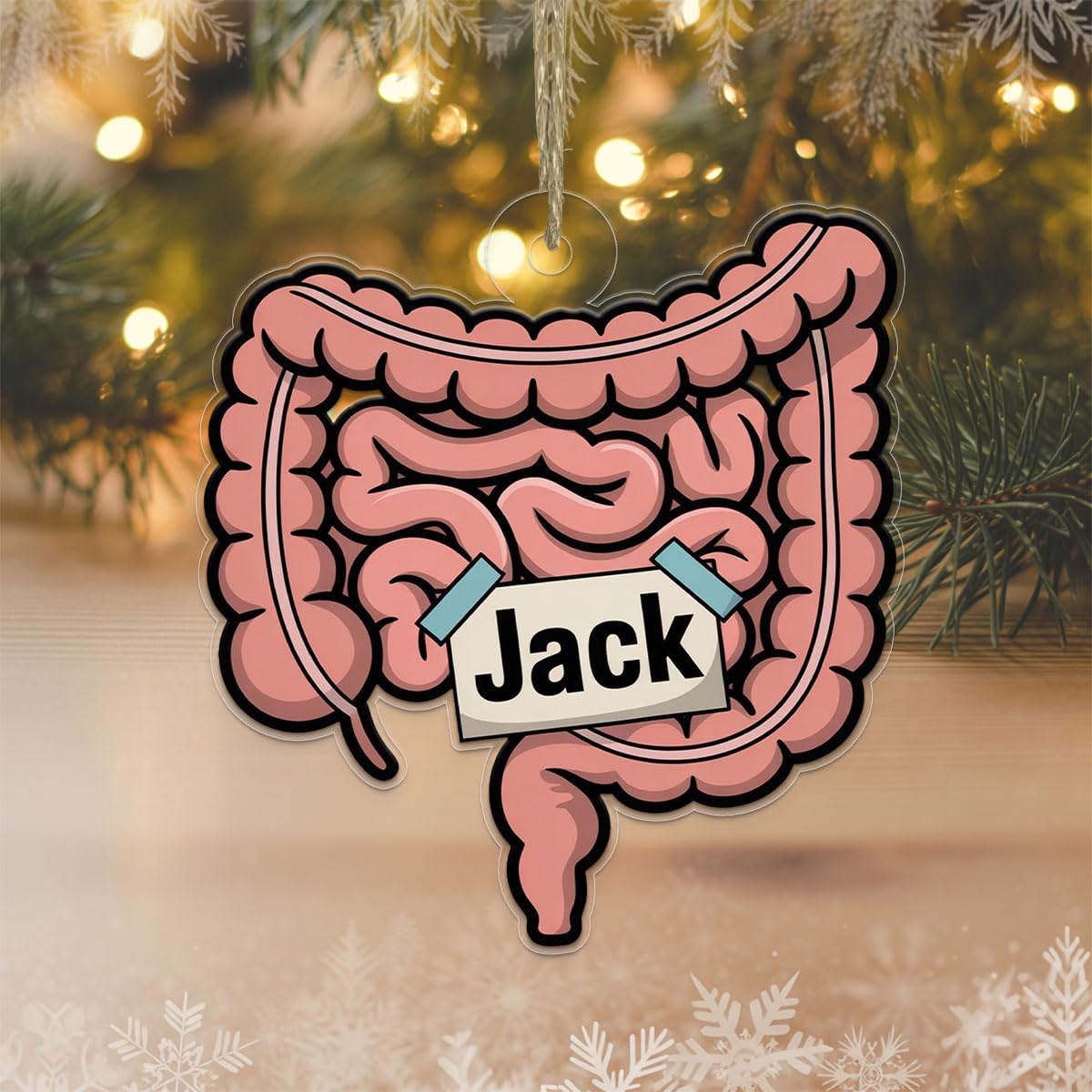 Personalized Intestines Ornament, Custom Anatomy Christmas Ornament, Medical Student Gift, Doctor Nurse Holiday Decoration, Unique Keepsake Acrylic Ornament – Personalized