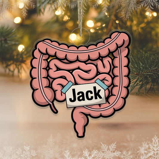 Personalized Intestines Ornament, Custom Anatomy Christmas Ornament, Medical Student Gift, Doctor Nurse Holiday Decoration, Unique Keepsake Acrylic Ornament – Personalized