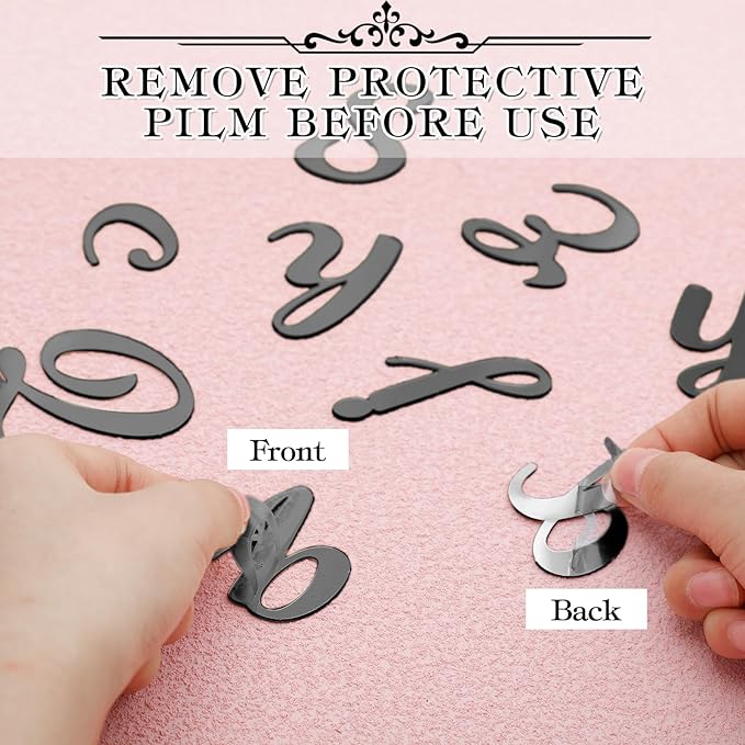 Teenyyou 68 Pcs Acrylic Alphabet Number Cake Topper 0-9 Number and A-z Letters Personalized Cake Picks Decor DIY Name Cupcake Toppers Christmas Wedding Baby Shower Party(Black)