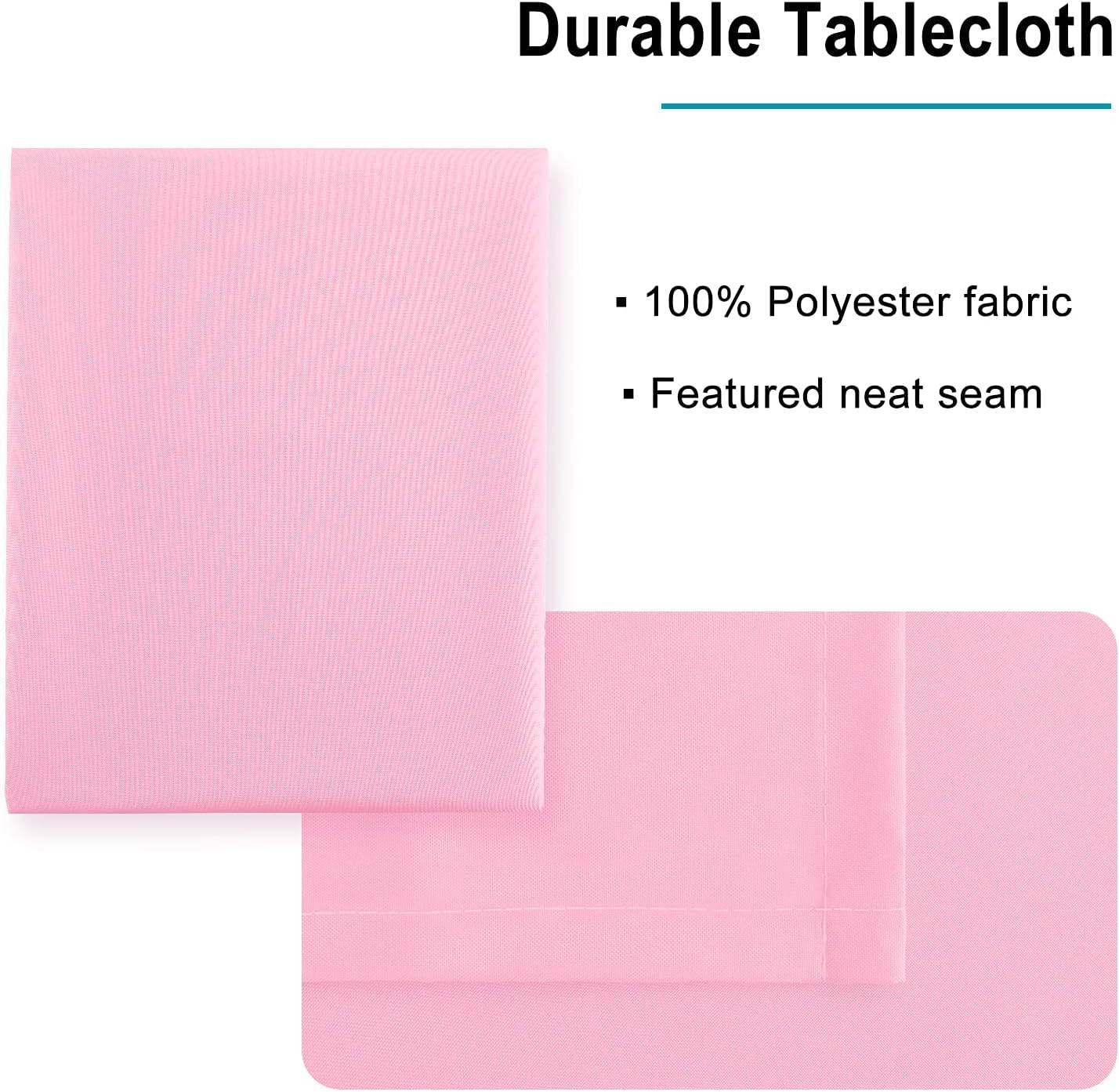 Hiasan Pink Tablecloth Rectangle - Waterproof & Spillproof and Washable Oblong Table Cloth for Dining/Party, 60 x 140 Inch