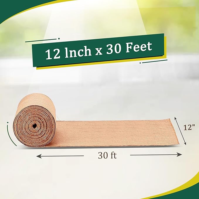Burlap Table Runners 12 Inches x 30 FT - No-Fray Finished Edge Premium Natural Table Runner Burlap Roll – No Odor, Eco-Friendly Tablecloth Roll for Rustic Table Decor and Other DIY Crafts