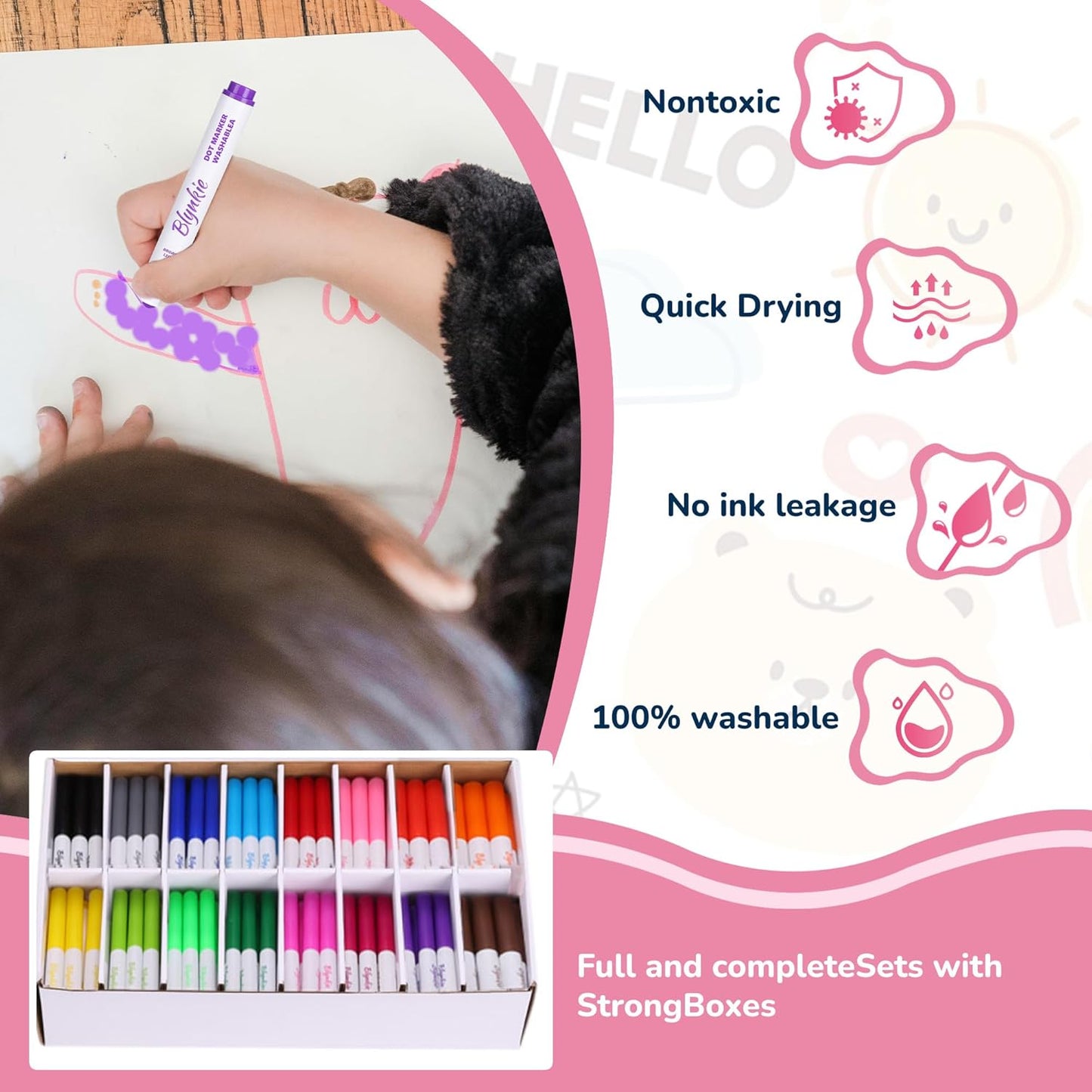 Washable Dot Markers Bulk, Pack of 320 with 16 Vibrant Colors, Shimmer Bingo Paint Daubers Supplies for Toddlers Preschool Student, Painting Art and Crafts, Non Toxic Water-Based