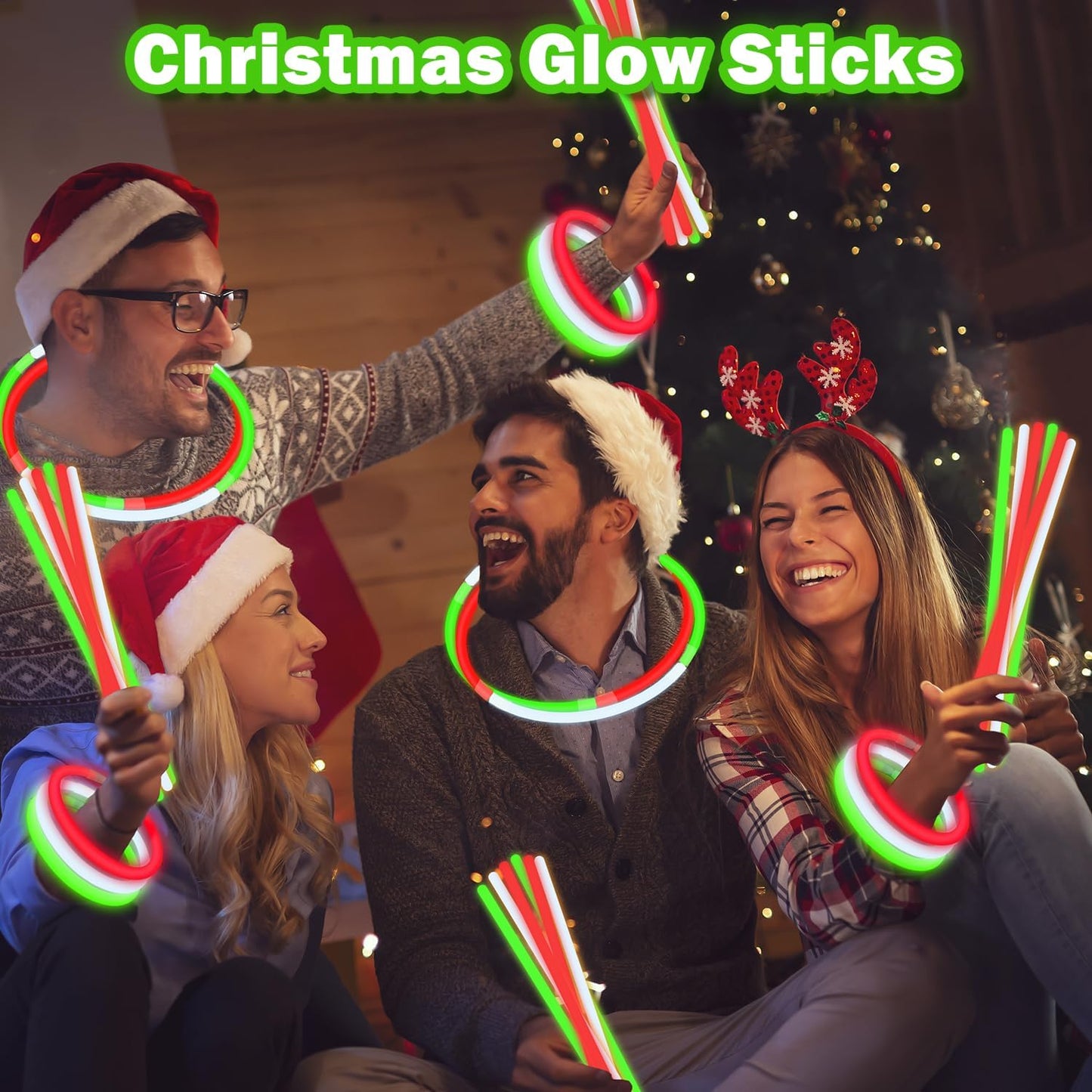 Christmas Light up Accessories Necklace & Bracelets for Kids 150 PCS,Bulk Red Green White Glow Sticks Party Favors for Toddlers,Xmas Toys Gifts Class Carnival Activities Supplies Trinkets for Students