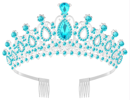 Tiara Crown for Women, Queen Tiara for Birthday Prom Bridal Party Custome Blue