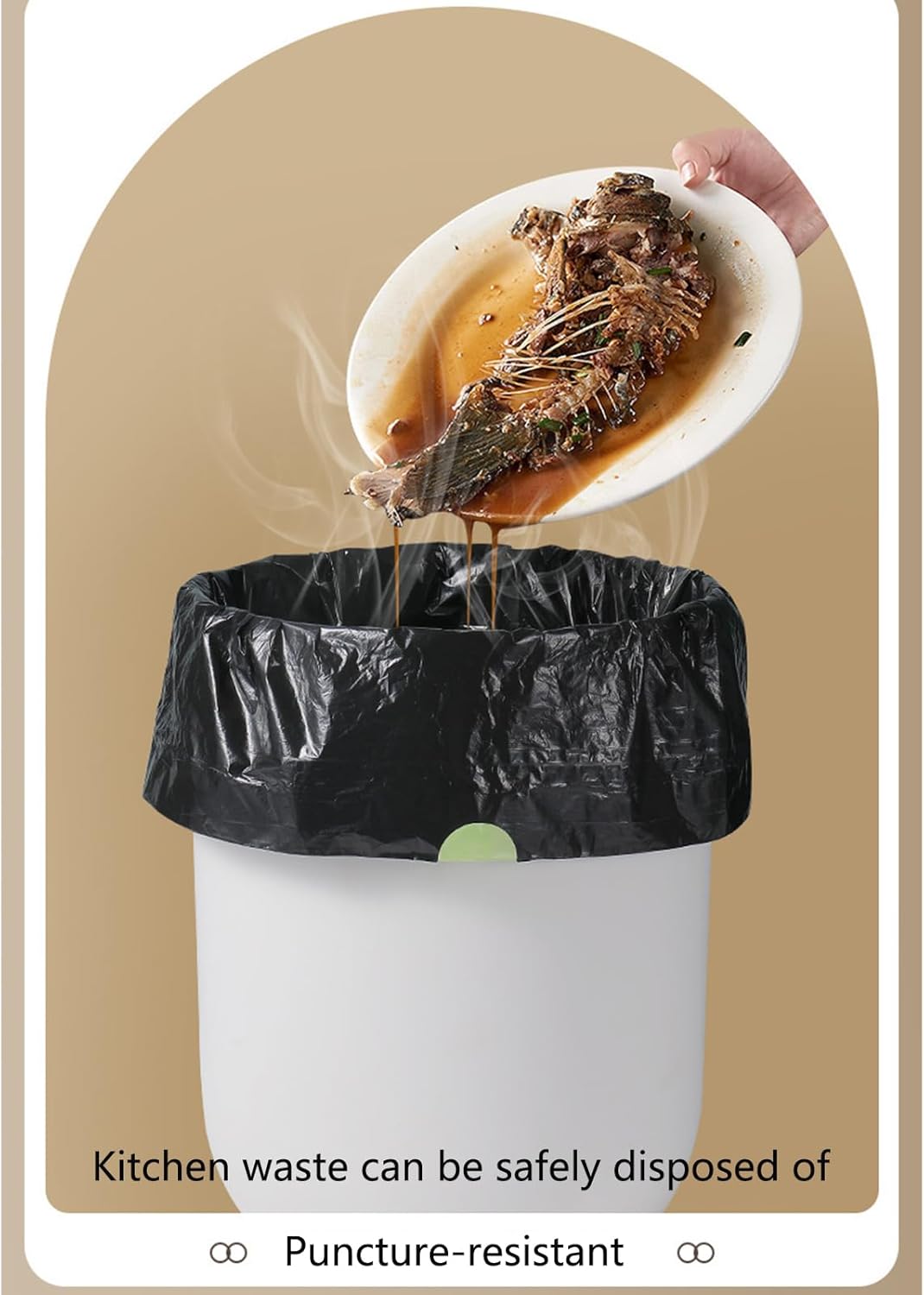 2.6 Gallon Strong Trash Bags,Double-Sided Thickening （0.96Mil),No-tear Small Drawstring Garbage Bags for Bathroom,Kitchen Trash Bags, Leak-Proof Design,Light Luxury Bag (Black Green 75 Counts)