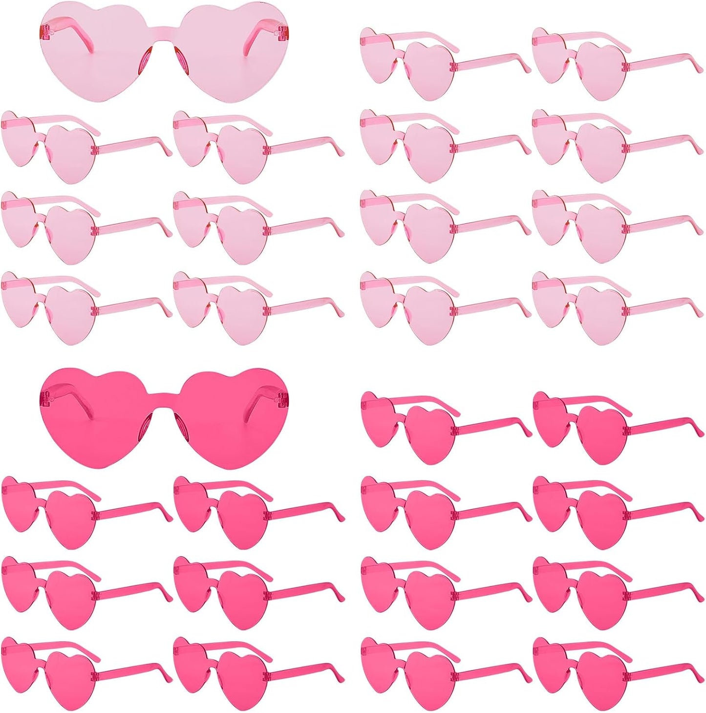30PCS Heart Shaped Sunglasses Candy Color Rimless Glasses Cute Fun Colored Rave Party Sunglasses Party Favors