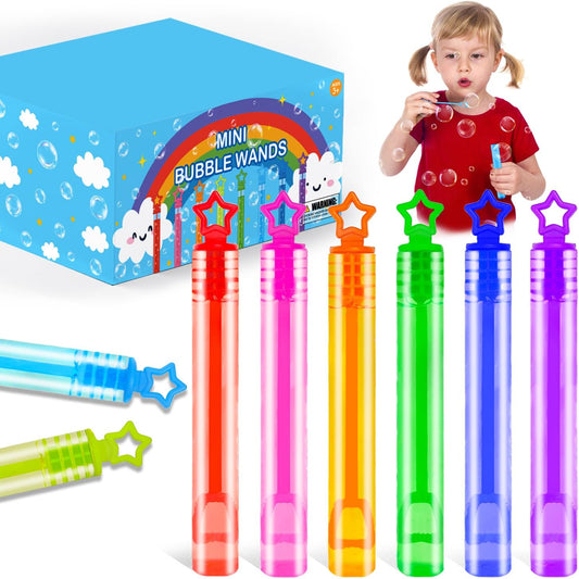 300 Pack Mini Bubble Wands for Kids, Bulk Rainbow Party Favors & Goodie Bag Stuffers Fillers for Toddlers, Prize Box Toys for Christmas Classroom Rewards, Bulk Gifts for Wedding, Pinata, Carnival