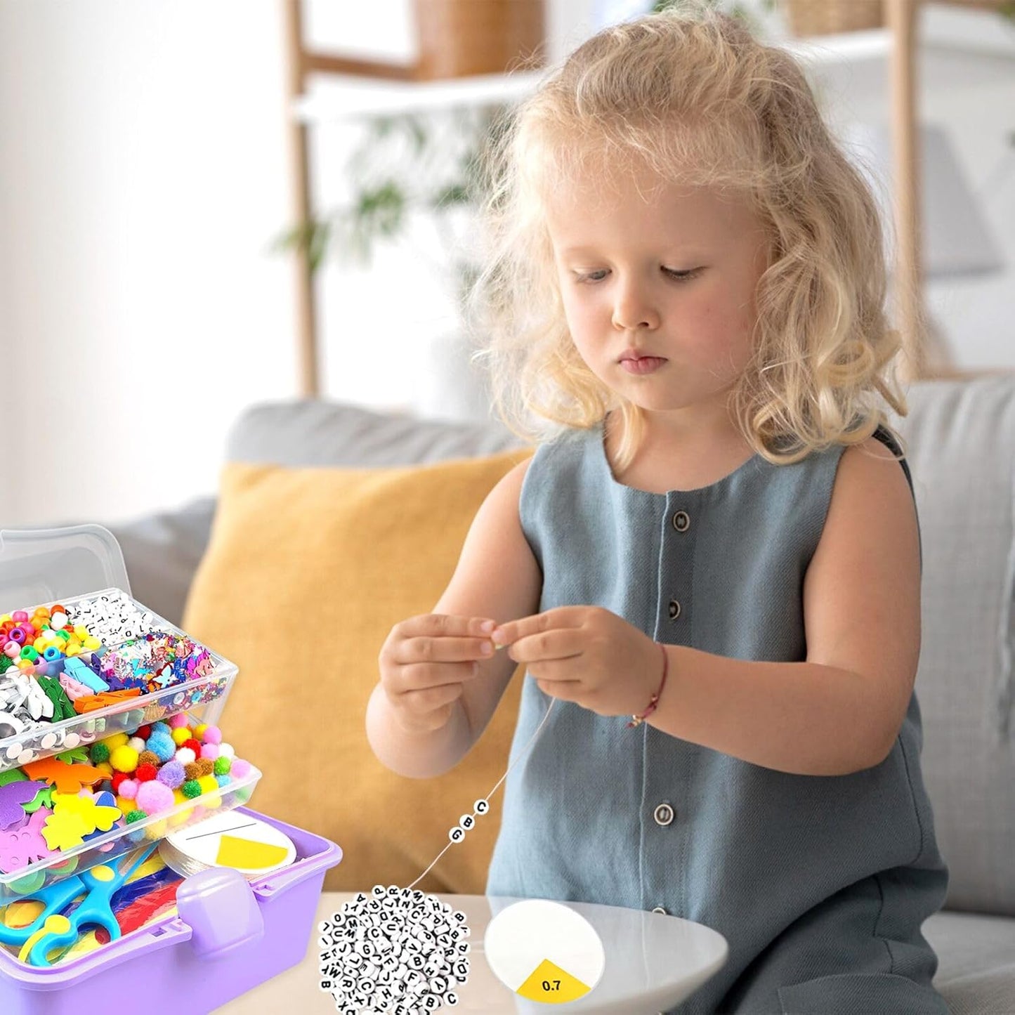 3000Pcs Arts and Crafts Supplies for Kids Craft Kits with Pipe Cleaners Crafting Supply All in 3 Layered Craft Box DIY Crafts for Kids Ages 4-8 8-12 Homeschool Supplies Toys Gifts for Girls & Boys