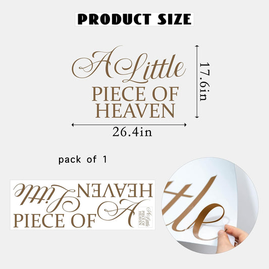 A Little Piece of Heaven Baby Shower Party Decal Sign - Heavensent Birthday Wall Decal,Funny Heavenly Birthday Party Decorations Supplies (A Little Piece of Heaven)