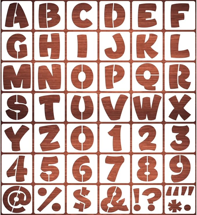 REOLAN 9 Inch Letter Stencils for Painting - 42 Pack Alphabet Letter and Number Stencil Templates with Signs for Painting, Reusable Letters and Numbers Stencils for Chalkboard Wood Signs & Wall Art
