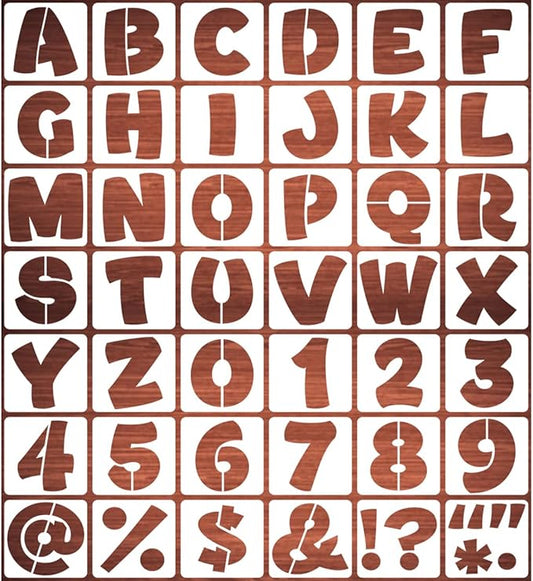 REOLAN 7 Inch Letter Stencils for Painting - 42 Pack Alphabet Letter and Number Stencil Templates with Signs for Painting, Reusable Letters and Numbers Stencils for Chalkboard Wood Signs & Wall Art