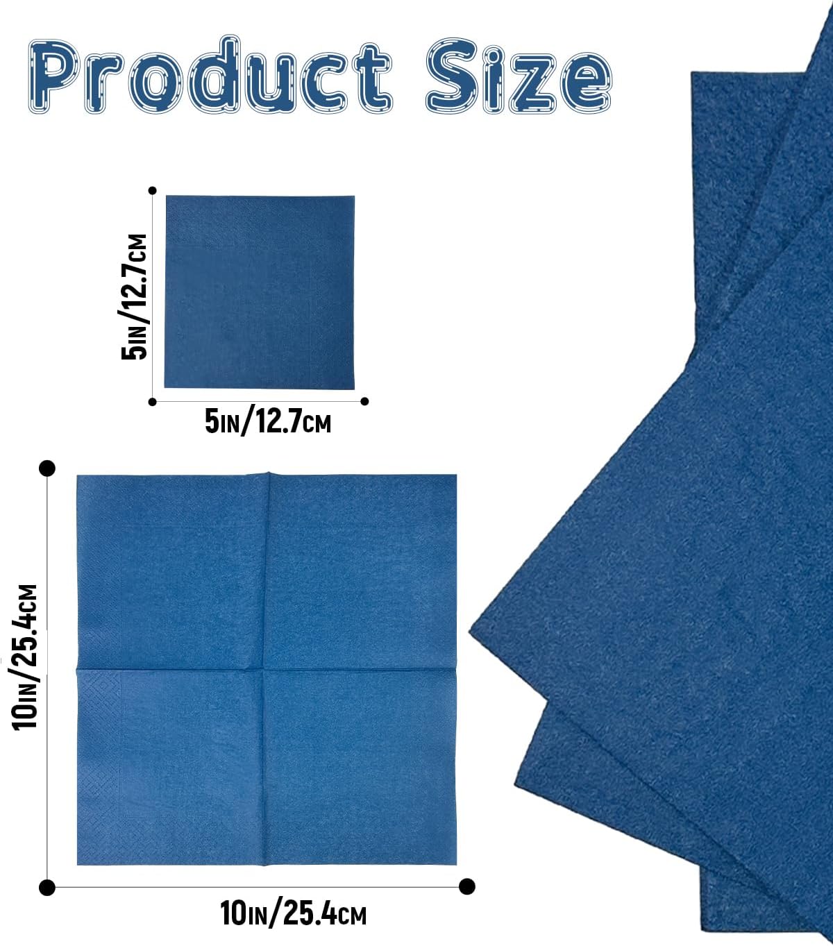 Navy Blue Cocktail Napkins 5 * 5inch Disposable Beverage Napkin Paper for Cocktail, Dinner, Wedding, Birthday Party Dessert Wine（ 120 Count）