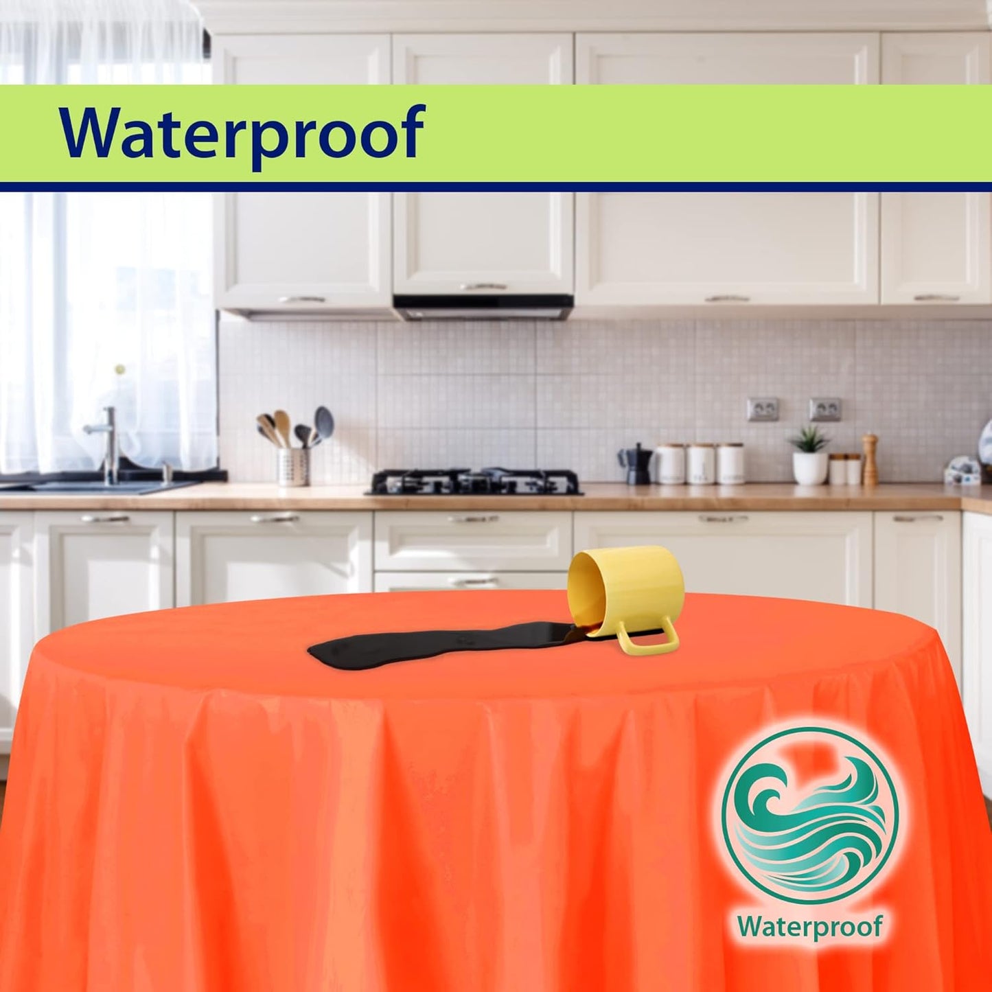 Orange Disposable Plastic Tablecloth for Round Tables (36 Pack) Table Cloths for Parties, Events & Weddings, Indoors & Outdoors, 84 inches, Plastic Table Cover
