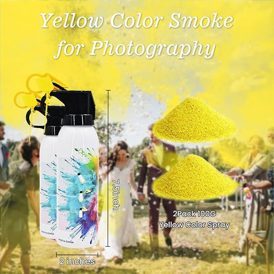 Photo Fog Atmosphere Smog 2 Pack Fire Extinguisher Yellow for Gender Reveal Photoshoot Video Props Stage Mister Foggers Yellow Smoke Gender Reveal Extinguisher for Birthday Wedding Party Celebration