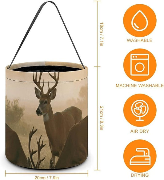 Halloween Candy Bucket - Deer Grass Hunting Trick Or Treat Candy Bag, Gift Bag for Party Favor Supplies