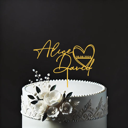 Customized Wedding Cake Topper, Custom Monogram Cake Toppers, Wedding Cake Topper with Heart, Perfect for Couples, Weddings, and Anniversaries, Cake Topper for Wedding
