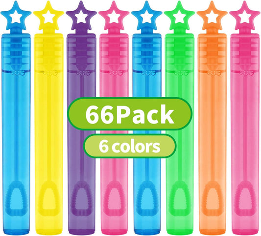 SpringFlower 66 Pieces Mini Bubble Wands,Bubble Party Favors Assortment Toys for Kids,Themed Birthday, Halloween, Goodie Bags, Carnival Prizes, Wedding,Outdoor Gifts for Girls & Boys