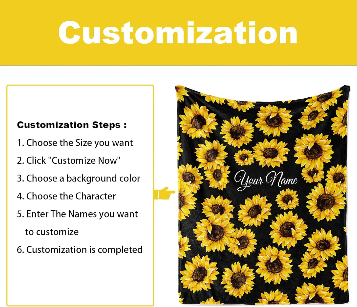 Jekeno Birthday Gifts for Women Customized Throw Blankets with Name for Mom Adult Kid, Personalized Gift for Daughter, Girls, Dad, Grandma 60"x80"