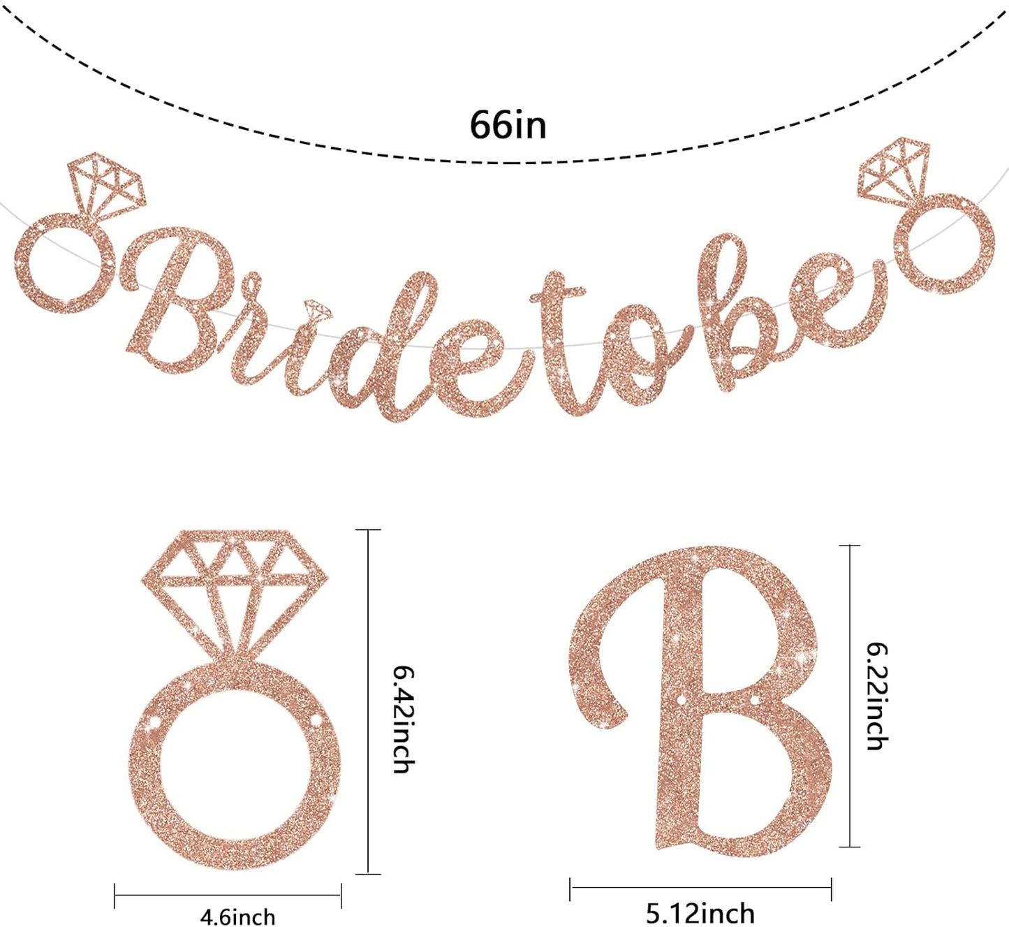 Glitter Rose Gold Bride to Be Banner,Pre-Strung Bridal Shower Sign Garland,Bachelorette Party Decoration Wedding Shower Party Supplies(No DIY)