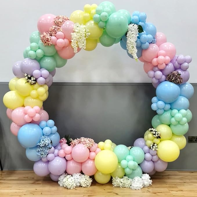 150pcs Pastel Rainbow Balloons Arch Kit, Different Sizes 18" 12" 10" 5" Pastel Latex Balloon for Girl's Baby Shower Mother's Day Unicorn Birthday Easter Gender Reveal Decorations