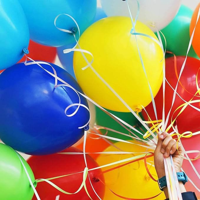 100PCS Party Balloons, 12 Inches Premium Assorted Colorful Balloons, Bulk Pack of Strong Latex Balloons for Birthday, Party, Christmas, Wedding, Anniversary and Vacation