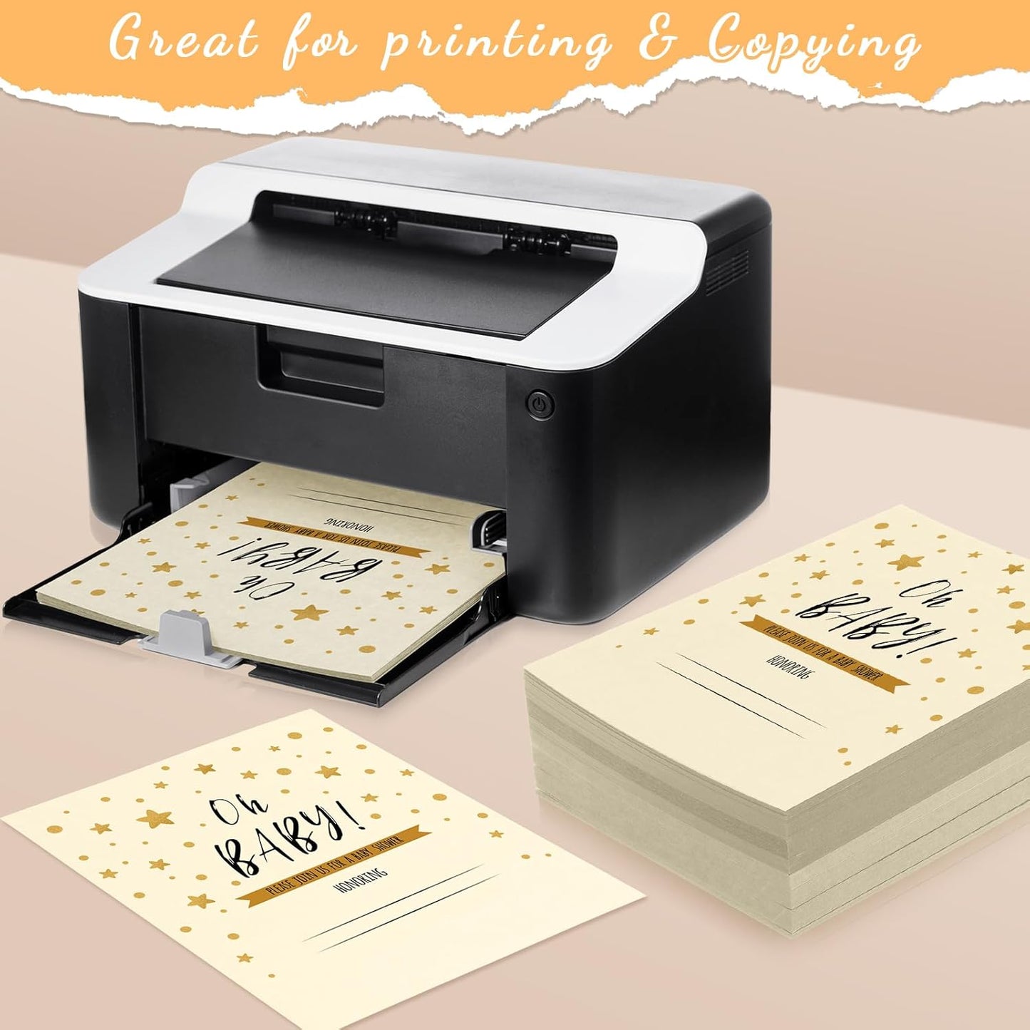 Fainne 200 Sheets 8.5 x 11 Inches Card Stock Thick Paper Heavyweight Card Stock Printer Paper 250 GSM 92 lb Cover 170 lb Text for Invitations Menus Crafts DIY Projects(Pale Yellow)