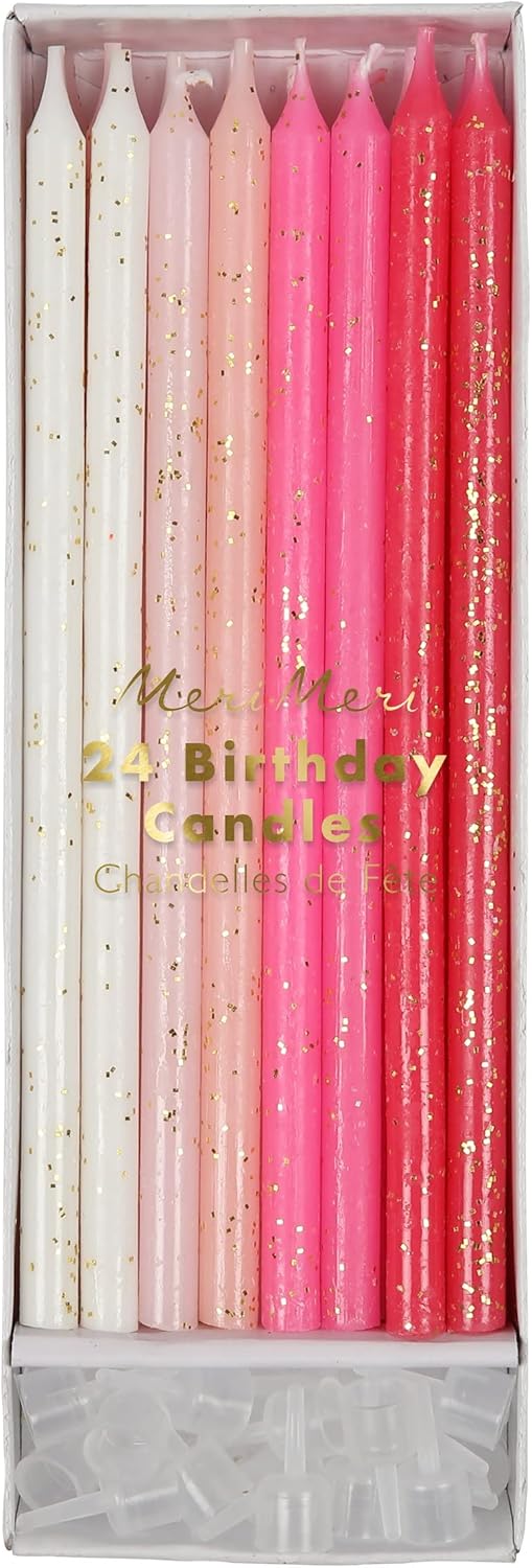 Meri Meri Glitter Birthday Candles (Pack of 24), 5.75" Tall, Unscented Meri Meri Candles
