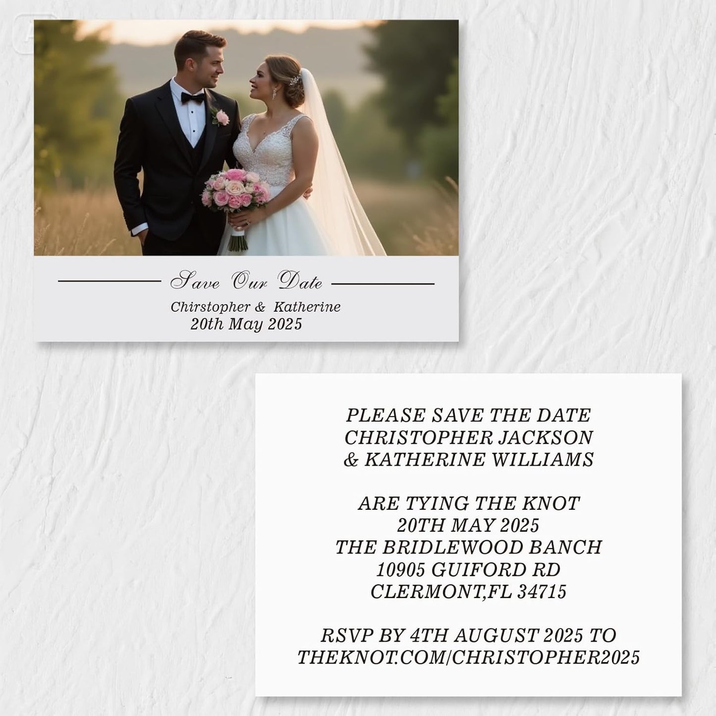 Personalized Save the Date Wedding Invitation Card with Photo 4x6inch 350GSM Papers and Envelopes, Custom Thank You card for Weddings, Birthdays and Parties, 50pcs or more (Horizontal with 1 Photo)