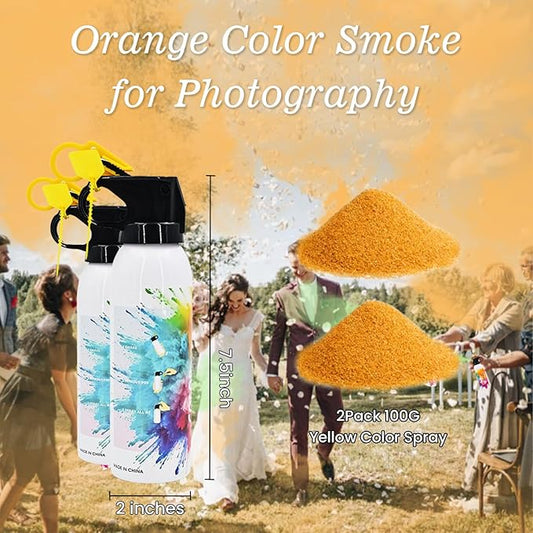 Gender Reveal Fire Extinguisher 2 Pack Orange Fog Atmosphere Smog for Baby Reveal Photoshoot Video Props Stage Mister Foggers Orange Smoke Gender Reveal Extinguishers for Birthday Wedding Party