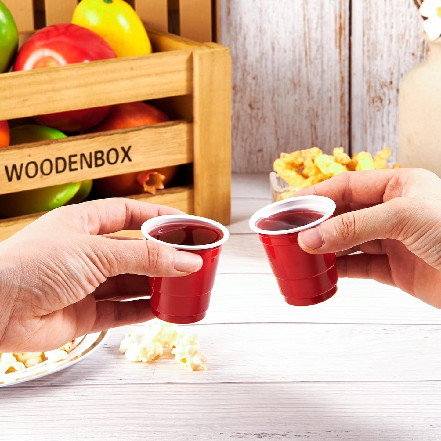 Lilymicky 600 PACK 2 oz Plastic Shot Glasses, Mini Red Disposable Shot Cups for Parties, Carnivals, and Any Events