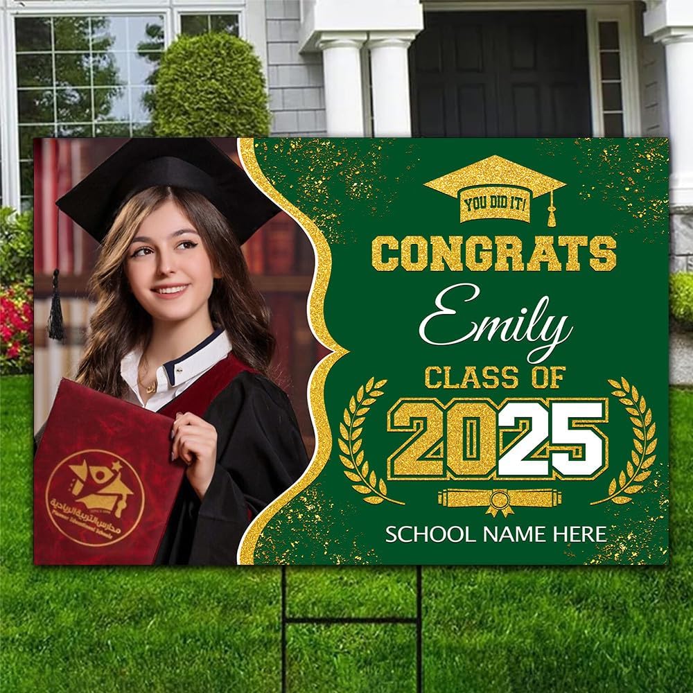 Personalized Graduation Yard Signs, Class of 2025 Sign, Graduation Senior Sign 2025, Graduate Yard Sign, Graduation Decorations Sign, High School Grad, College Graduation Sign #9