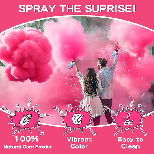 Gender Reveal Fire Extinguisher, 2 Pack Girl Gender Reveal Ideas Party Decor, Biodegragable Gender Reveal Party Supllies (Large)
