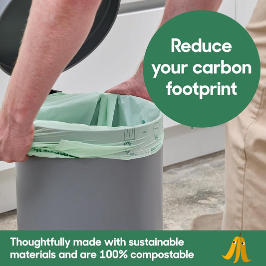 Compostic Home Compostable Trash Bags, 13 Gallon Tall Kitchen Rubbish Bags (23” x 29”), Extra Strong & Quickly Breaks Down, 50 Count