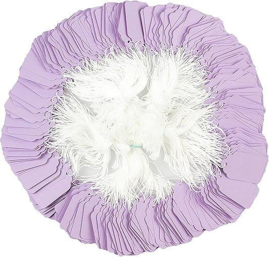 500pcs Price Tags with String - 1.88“x1.18 Purple Merchandise Tags for Clothing Jewelry and Crafts