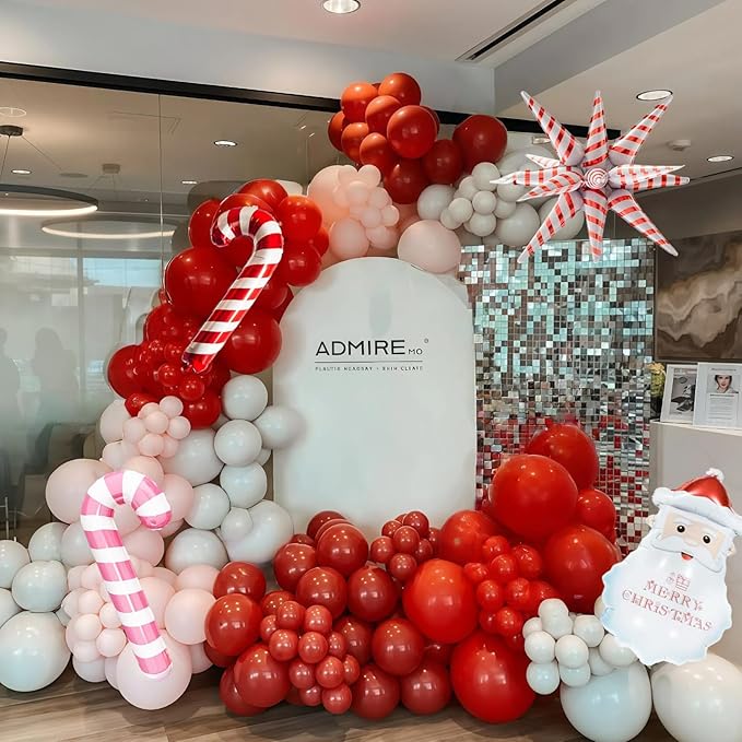 Mothers Day Balloon Arch Garland Kit, Red Pink White Latex Party Balloons Happy Mother's Day Heart Foil Mylar Balloon for Best Mom Ever Wedding Anniversary Engagement Birthday Party Decorations