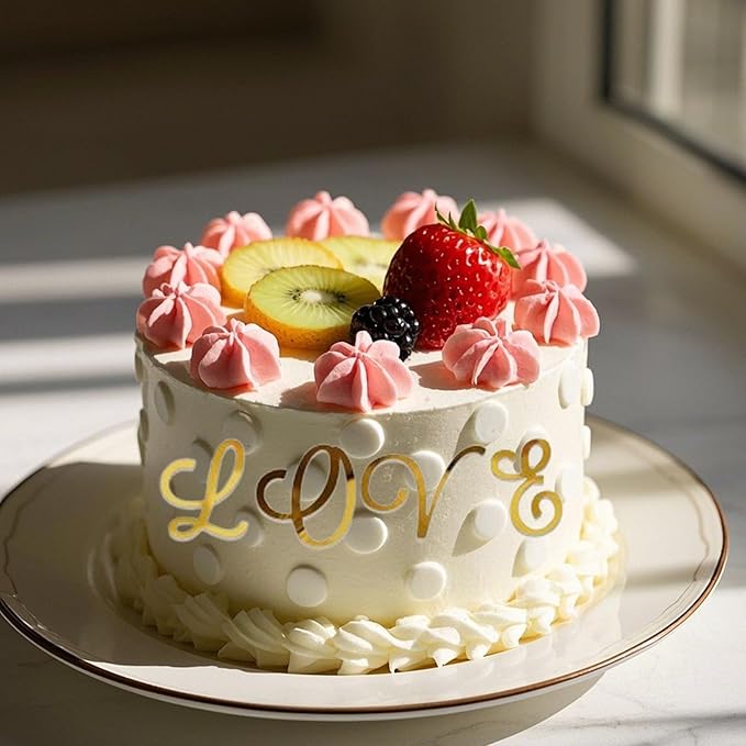 Acrylic Alphabet Cake Topper – DIY Personalized Name Cake Toppers with A-Z Gold Letter Set for Custom Wedding, Baby Shower, or Birthday Party Decorations