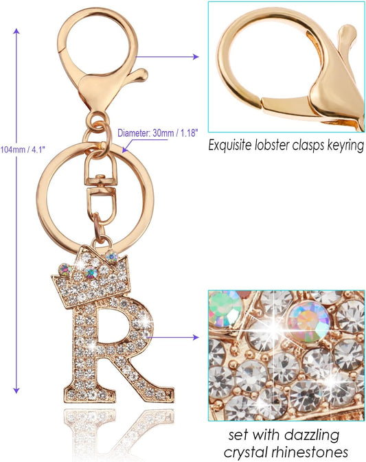 ChunlongFour Initial Letter Keychain for Women Girl Bag Charm Butterfly Tassel Keychain for Wallet Car Key Backpack Handbag