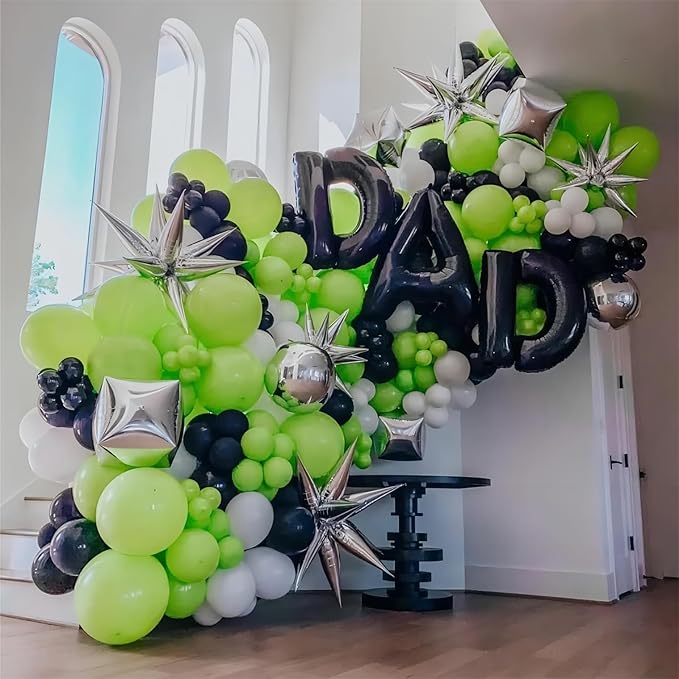 Lime Green Balloons, 140pcs 18 12 10 5 Inch Different Sizes Pack Party Latex Balloons for Birthday Halloween Holiday Balloon Garland as Party Decorations