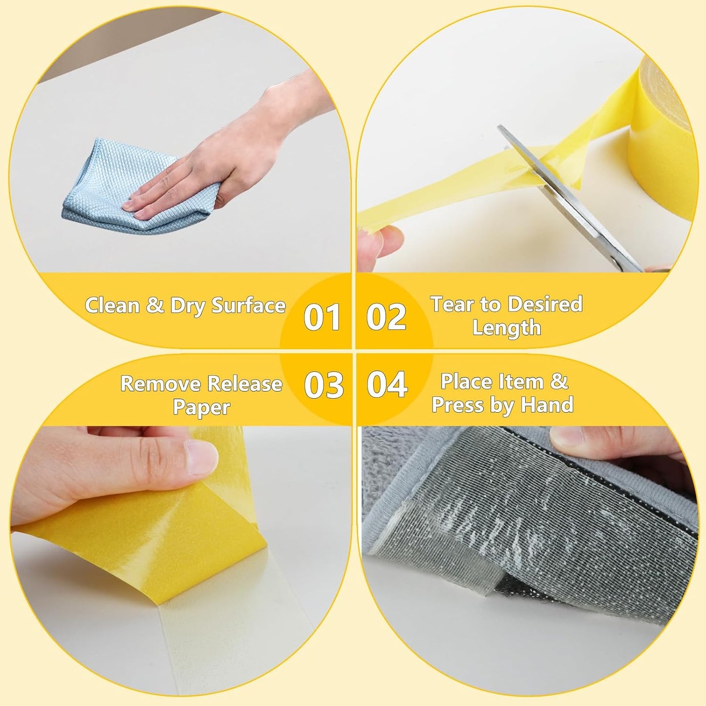 2Pack Double Sided Mounting Tape 1.18in/0.79inX66FT（Total 132FT Heavy Duty Strong Adhesive for Home and Office