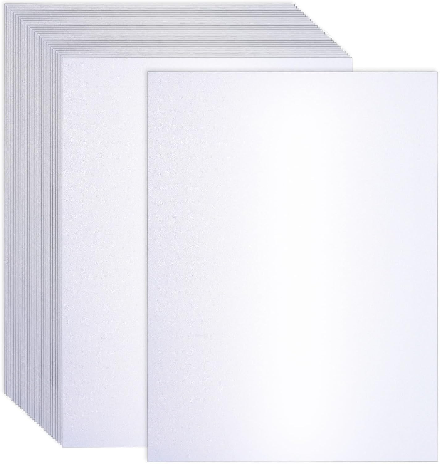 300 Sheets White Shimmer Cardstock 8.5 x 11 Inch Certificate Paper Card Stock, 250gsm/92lb Double Sided Printer Paper Pearlescent Paper for Invitations, Certificates, Crafts, DIY Cards