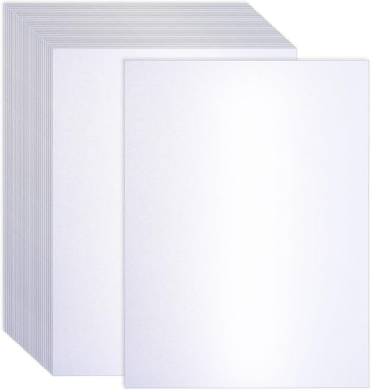 300 Sheets White Shimmer Cardstock 8.5 x 11 Inch Certificate Paper Card Stock, 250gsm/92lb Double Sided Printer Paper Pearlescent Paper for Invitations, Certificates, Crafts, DIY Cards