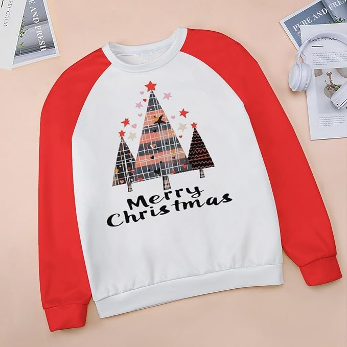 LOAIHA Christmas Sweatshirts for Women Christmas Tree Graphic Shirt Xmas Long Sleeve Merry Christmas Pullover Blouse