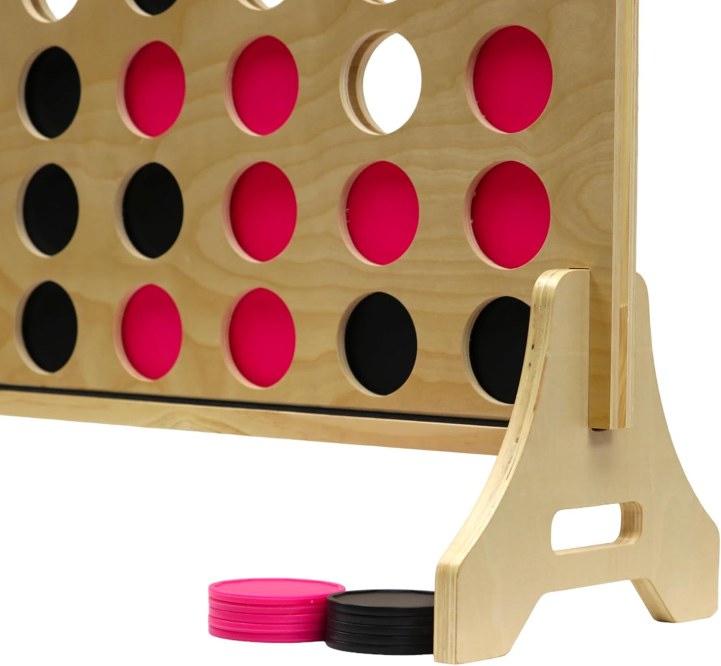 Tailgating Pros Premium Giant Four in a Row with Carrying Case - Jumbo Oversized Outdoor Yard Game - Connect Multiple Pucks in a Row to Win - Many Puck Colors Available!