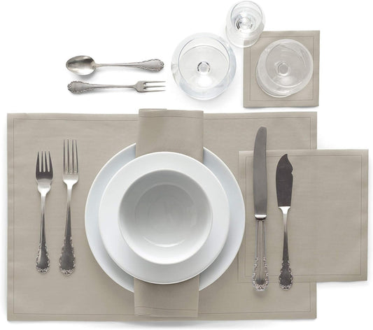 MY DRAP Linen Cocktail Napkins, Natural, 50 Units
