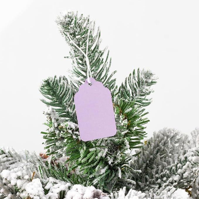 500pcs Price Tags with String - 1.88“x1.18 Purple Merchandise Tags for Clothing Jewelry and Crafts