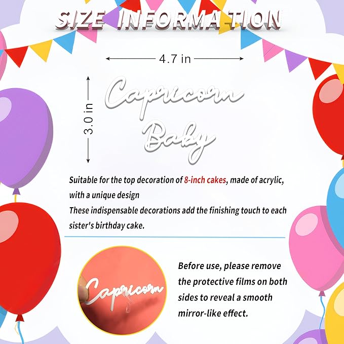 Libra Cake Topper – Zodiac Birthday Decoration for Libra Season, Horoscope Party Supplies for Baby or Adult Birthday (Capricorn baby)