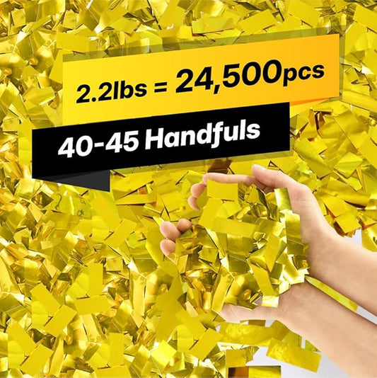 Gold Confetti Paper - BULK 2.2lbs | 1kg, Biodegradable Tissue Paper, Rainbow Light Weight, Non-Staining Paper, for Events, Crafts, Decorations