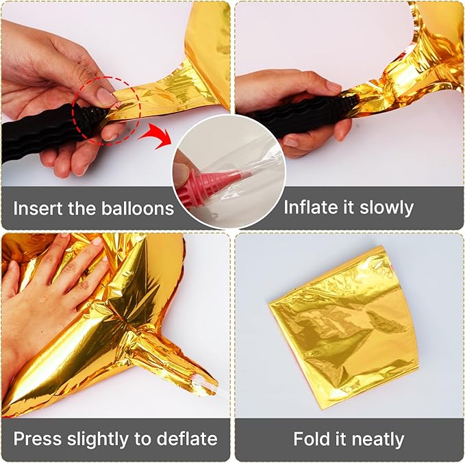 PartyWoo Metallic Gold Foil Balloons 20pcs Different Sizes Pack of 22 15 10 Inch Large Round Foil 4D Inflatable Mirror Ball Mylar Balloons for Graduation Birthday Baby Shower Party Decorations