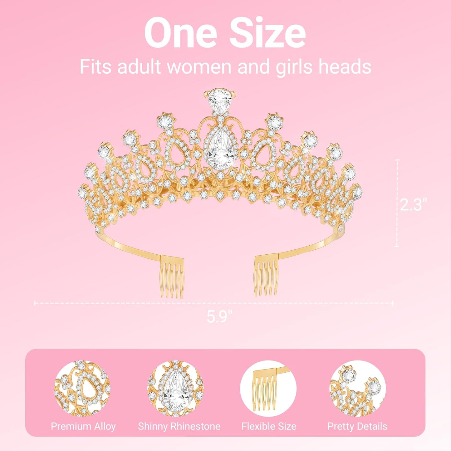 Birthday Tiara and Crown with Sash, Birthday Tiara for Women Party