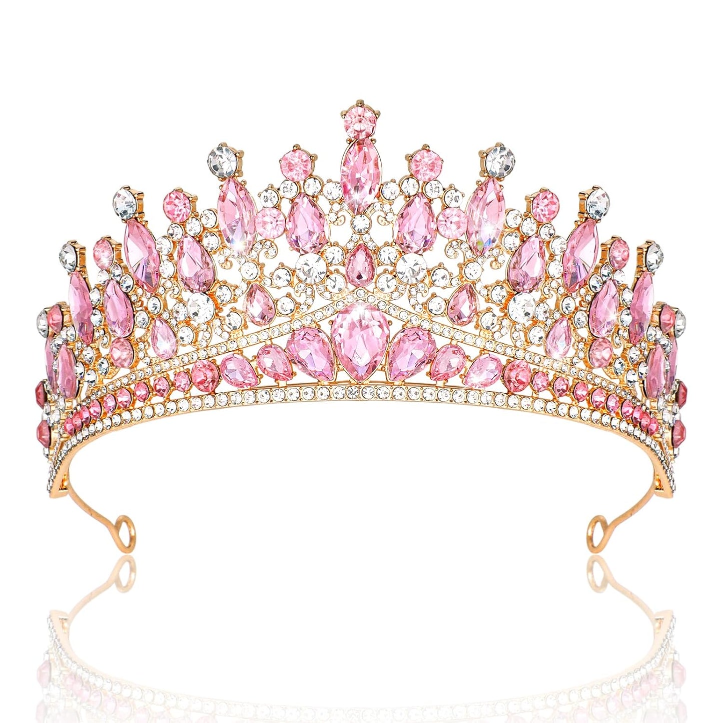 CAVETEE Birthday Crowns for Girls, Pink Tiaras and Crowns for Women and Girls Princess Crown and Tiara for Birthday Queen Parties Pageant Prom